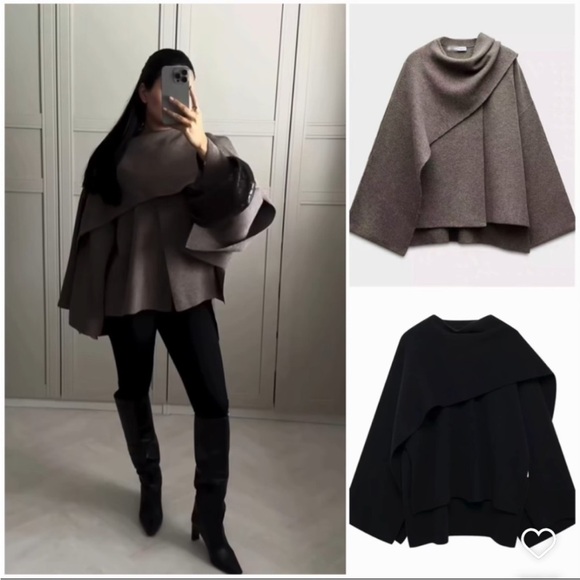 ZARA SHORT CAPE COAT - Picture 14 of 16
